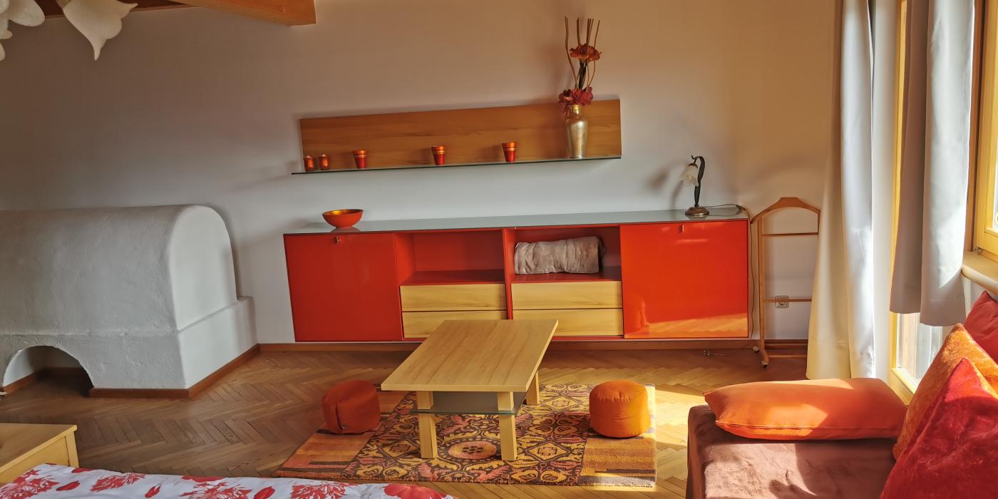 Abendsonne G&auml;stezimmer mit Dolomitenblick 